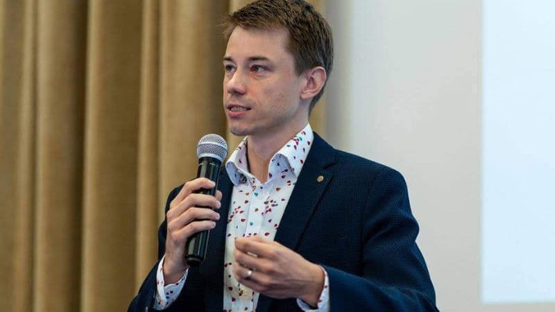 Michal Juhas during a conference Michal Juhas during a conference