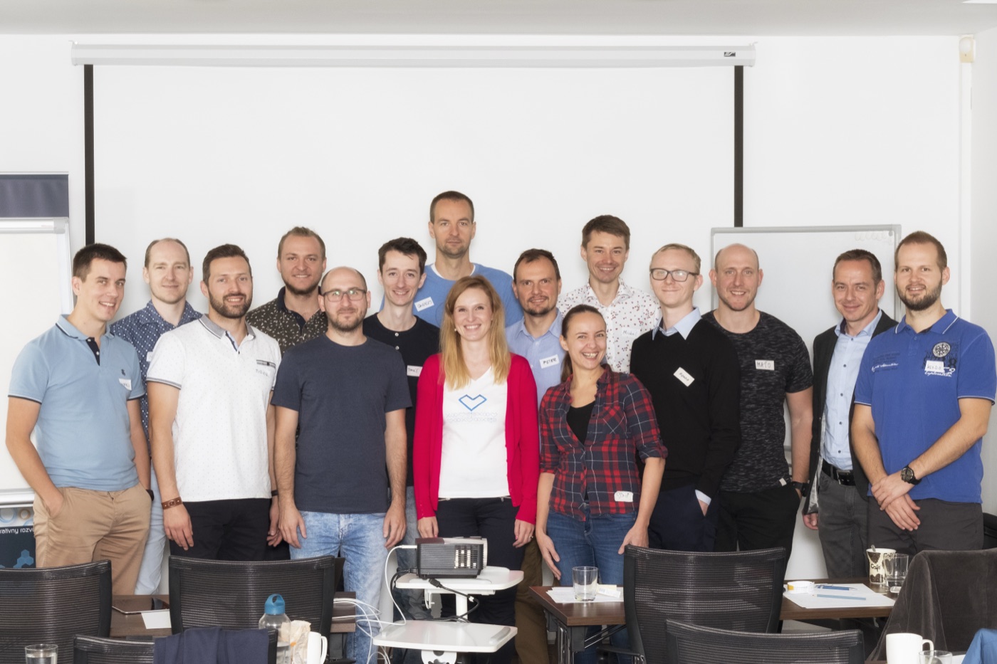 Group photo of Michal Juhas with workshop participants (2018)